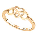 Anel Infinito Amor Prata 925 Banhado a Ouro 18k